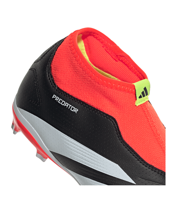 adidas Predator League LL FG Solar Energy Kids Schwarz Weiss Rot - schwarz