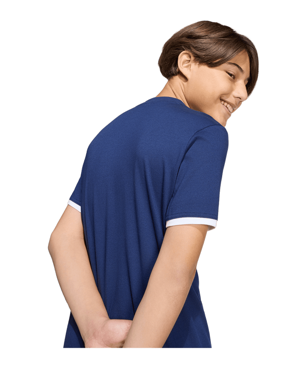 adidas Entrada 26 Trainingsshirt Kids Dunkelblau - weiss