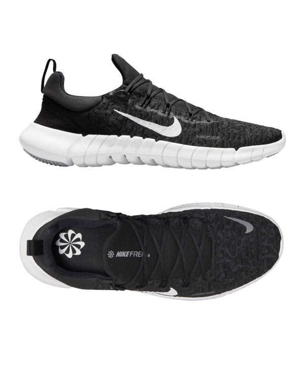 Nike Free 5.0 Running Schwarz Weiss F001 - schwarz