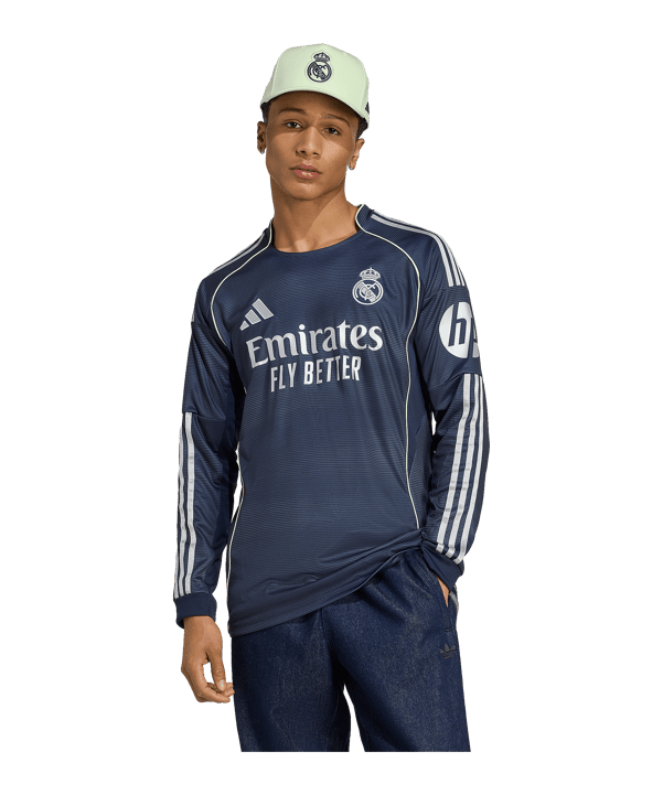 adidas Real Madrid Longsleeve Trikot Away 2025/2026 Blau - blau