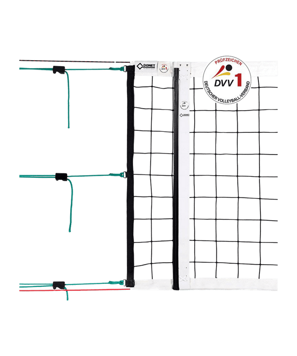 Dost Volleyball-Turniernetz DVV-1, 4 mm Tornetz Schwarz - schwarz