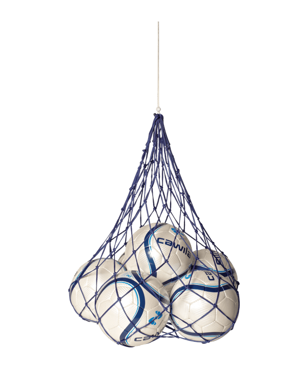 Cawila Nylon-Ballnetz 10 Fussbälle Blau - blau