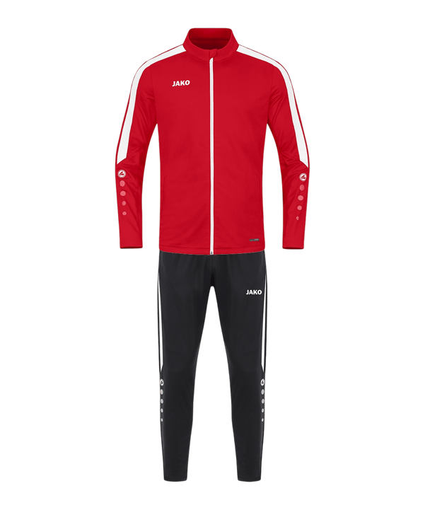 JAKO Polyester Power Trainingsanzug Kids Rot F100 - rot