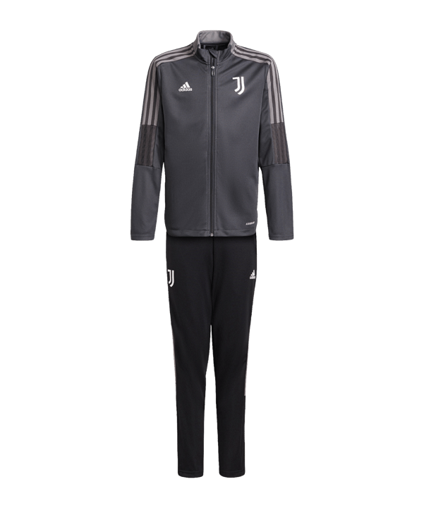 adidas Juventus Turin Trainingsanzug Kids Grau - grau