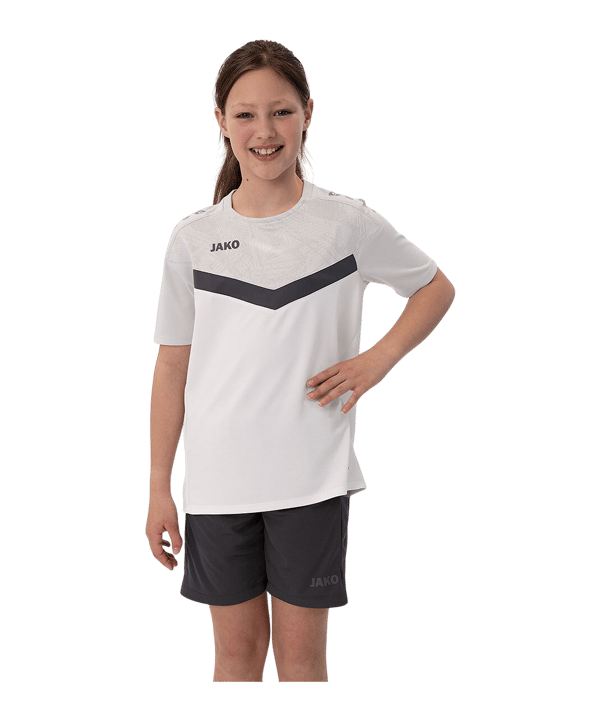 JAKO Icon T-Shirt Kids Weiss Grau F016 - weiss