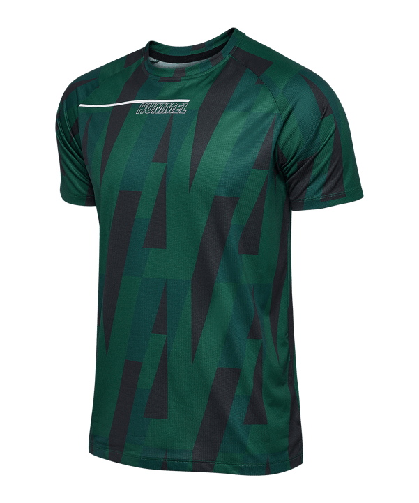 Hummel Court Aop Light Weight T-Shirt Grün F6614 - gruen