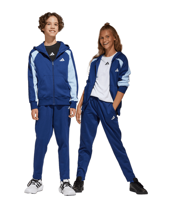 adidas Essentials Colorblock Trainingsanzug Kids Blau - blau