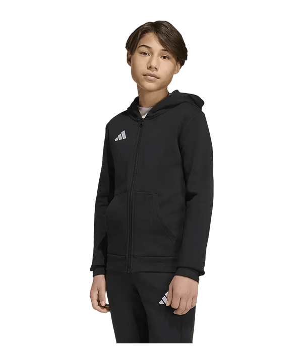 adidas Entrada 26 Kapuzenjacke Kids Schwarz - schwarz