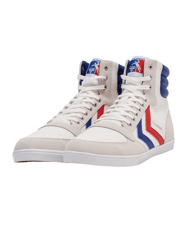 Hummel Slimmer Stadil High Weiss Blau Rot F9228 - weiss
