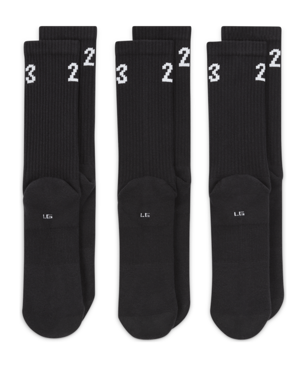 Jordan Essential Crew 3er Pack Socken Schwarz F010 - schwarz