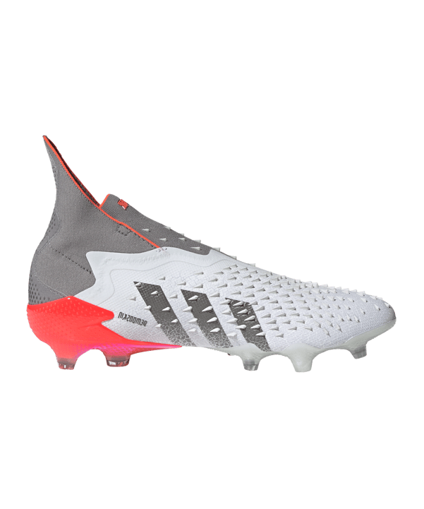 adidas Predator FREAK+ FG White Spark Weiss Grau Rot - weiss