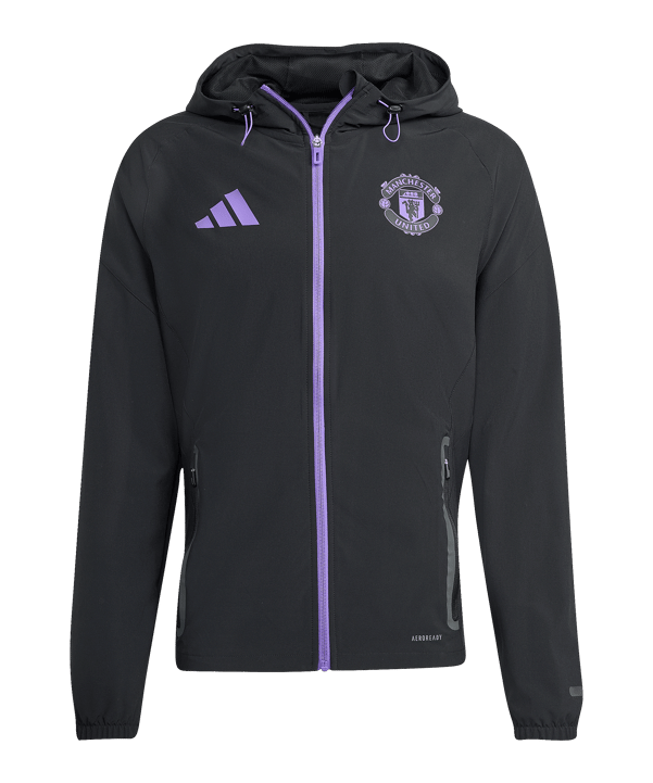 adidas Manchester United Vis Tech Travel Jacke Schwarz - schwarz