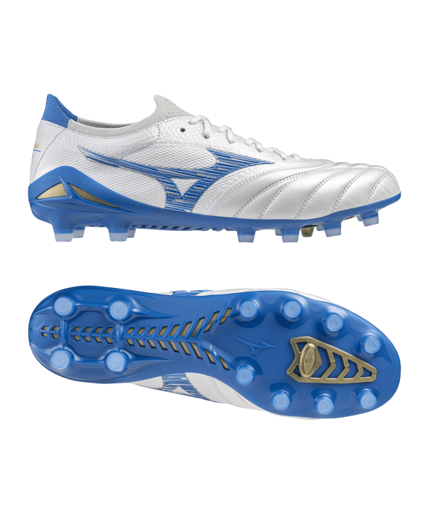 Mizuno Morelia Neo IV Beta Made in Japan FG Mugen Weiss Blau F25 - weiss