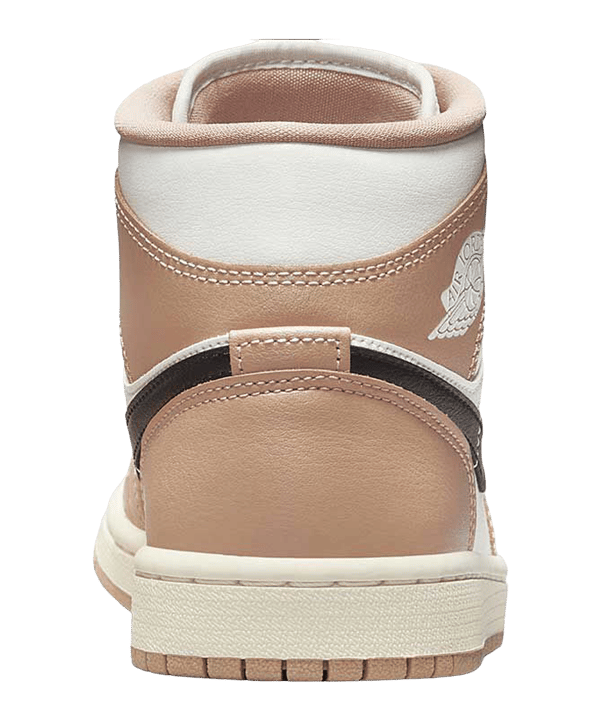 Jordan Air 1 Mid Damen Weiss Beige Schwarz F103 - weiss