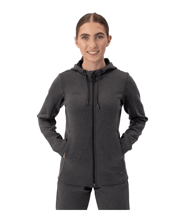 JAKO Premium Basic Veste à capuche Femmes Gris C021 - gris