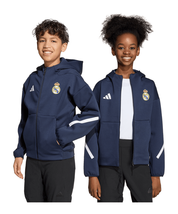 adidas Real Madrid Anthem Jacke Kids Blau - blau