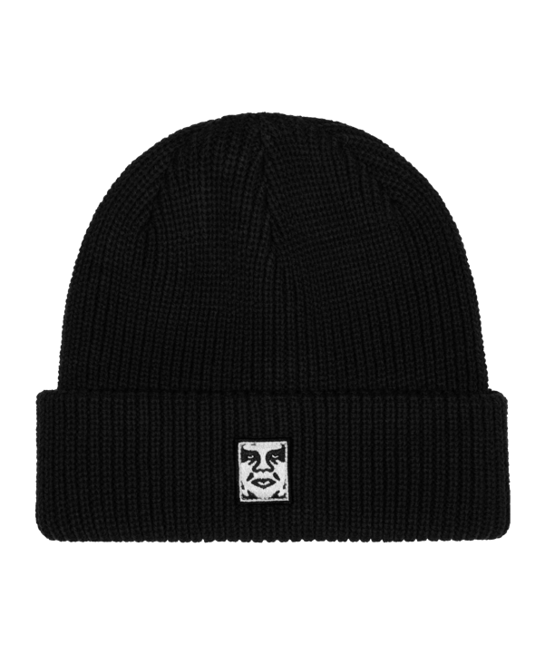 Obey Mid Icon Patch Cuff Beanie Schwarz - schwarz