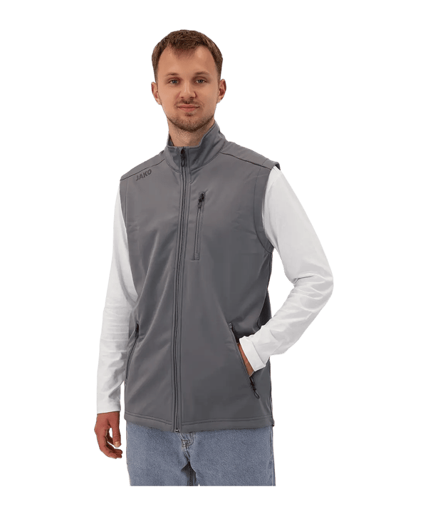 JAKO Premium Gilet Gris C840 - gris
