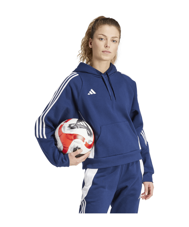 adidas Tiro 24 Hoody Damen Blau Weiss - blau