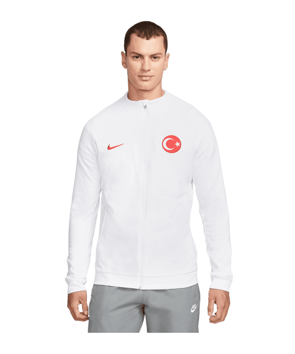 Nike Türkei Academy Trainingsjacke Weiss Rot F100 - weiss