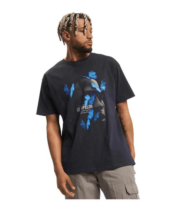 Mister Tee Le Papilloversized T-Shirt Blau - blau