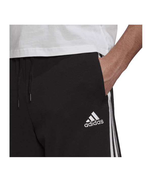 adidas Essentials 3 Stripes Short Schwarz Weiss - schwarz