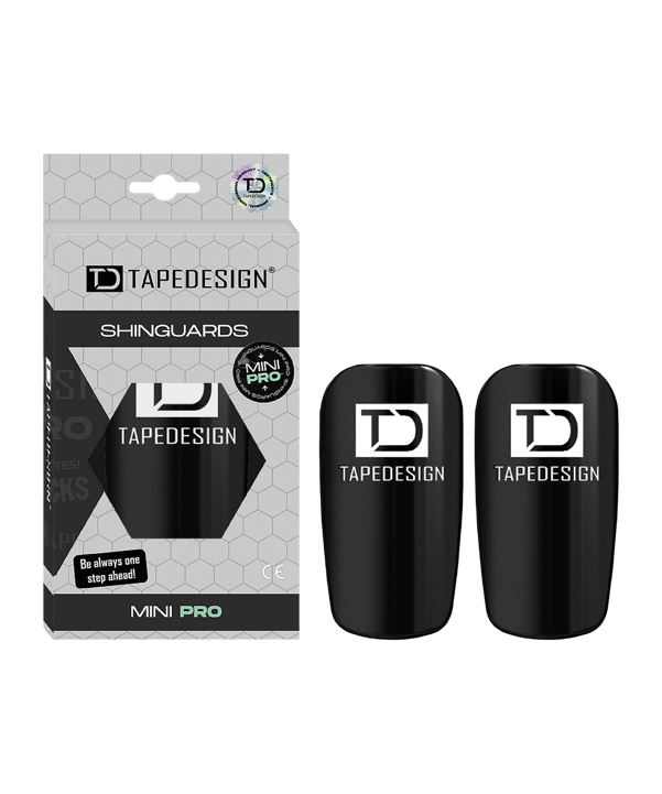 Tapedesign Mini PRO Schienbeinschoner Schwarz - schwarz