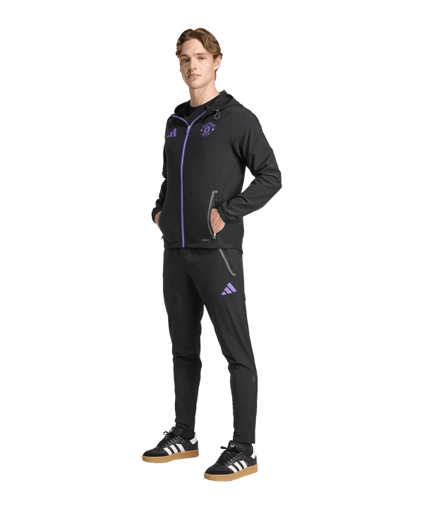 adidas Manchester United Vis Tech Travel Jogginghose Schwarz - schwarz
