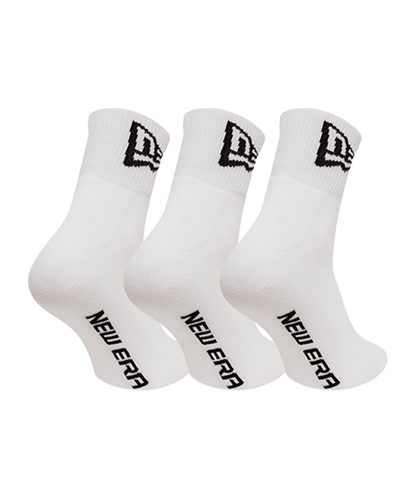 New Era Flag Ankle 3Pk Socken Weiß - weiss