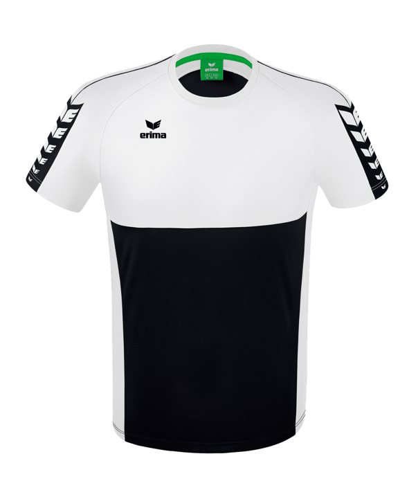 Erima Six Wings T-Shirt Schwarz Weiss - schwarz