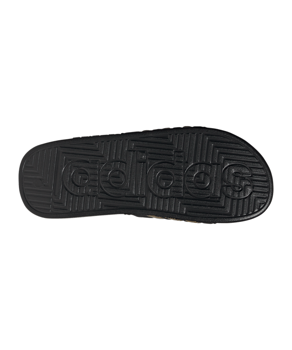 adidas Adissage Badelatsche Schwarz Gold - schwarz