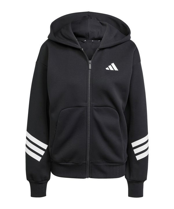 adidas Future Icons Three Stripes Kapuzenjacke Damen Schwarz - schwarz