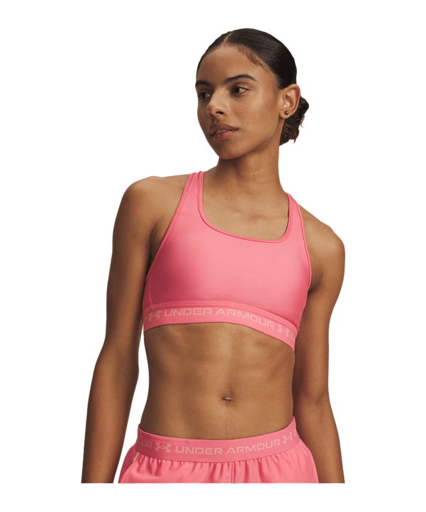Under Armour Crossback Mid Sport-BH Damen Rosa F601 - rosa