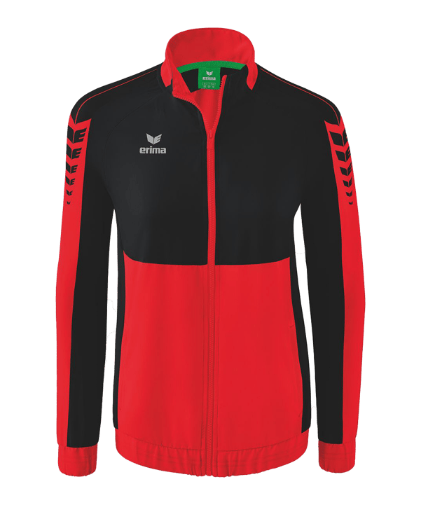 Erima Six Wings Präsentationsjacke Damen Rot Schwarz - rot