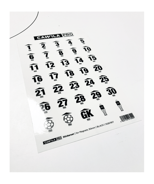 Cawila PRO Stickerset Rückennummer 30mm Schwarz - schwarz