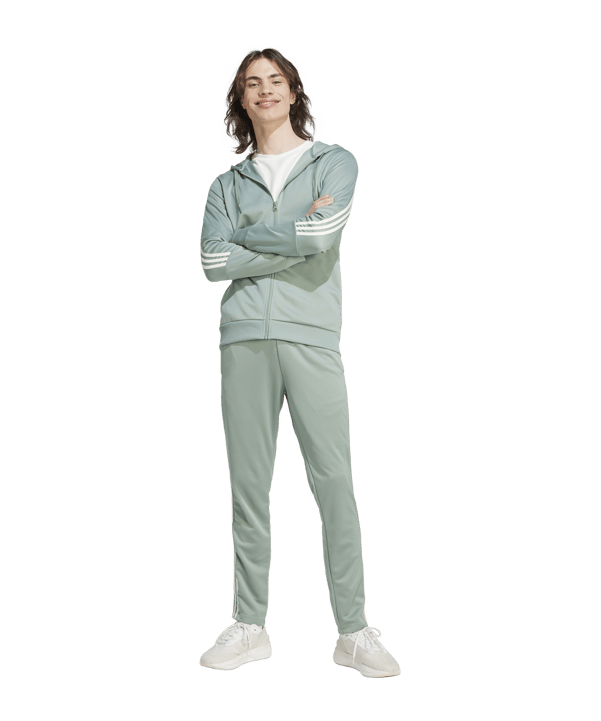 adidas 3-Stripes Trainingsanzug Grün - gruen