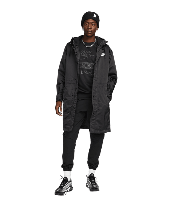 Nike Club Stadium Parka Jacke Schwarz F010 - schwarz