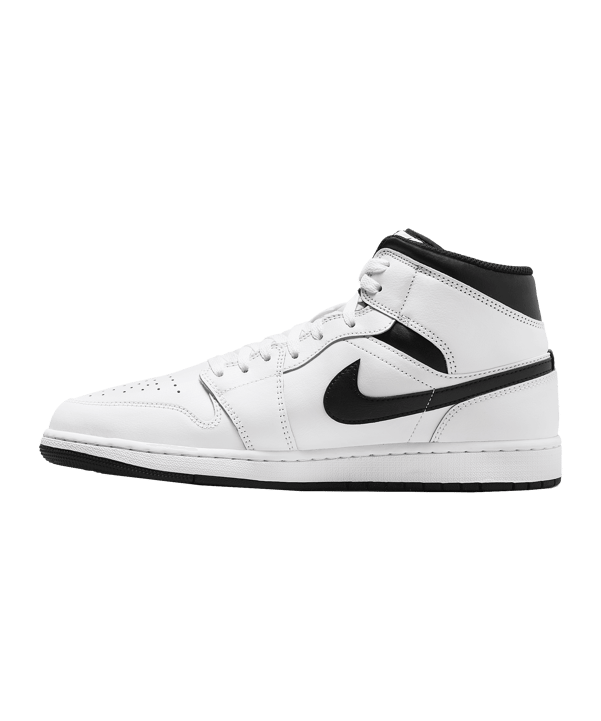 Jordan Air 1 Mid Weiss Schwarz F132 - weiss