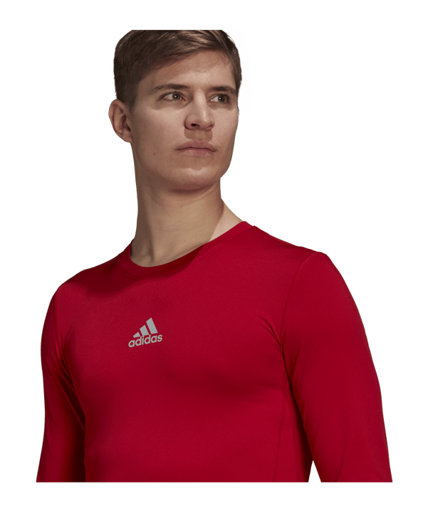 adidas Techfit Shirt langarm Rot - rot