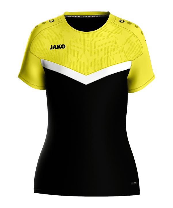 JAKO Iconic T-Shirt Damen Schwarz Gelb F808 - schwarz