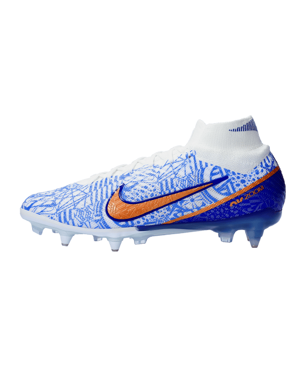 Nike Air Zoom Mercurial Superfly IX Elite CR7 SG-Pro AC Weiss Blau Gold F182 - weiss