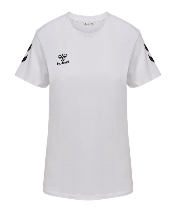 Hummel Go 2.0 Chevron T-Shirt Damen Weiß F9001 - weiss