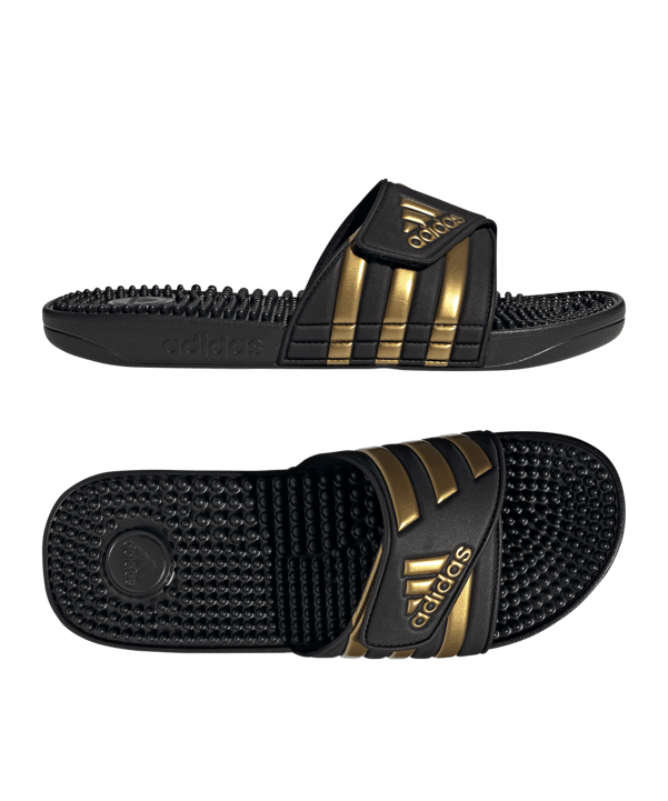 adidas Adissage Badelatsche Schwarz Gold - schwarz