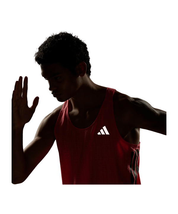 adidas Adizero Running Singlet T-Shirt Rot - rot