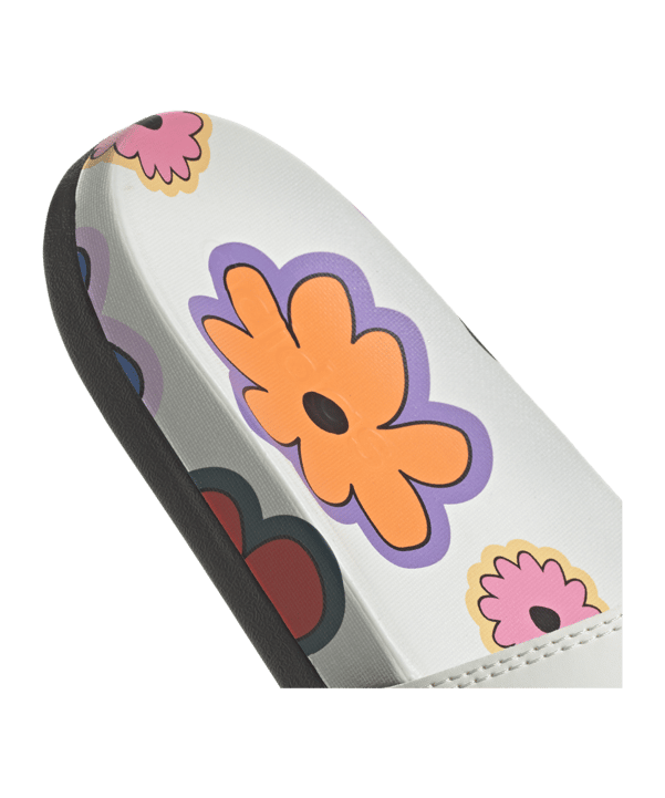 adidas Comfort Slides Adilette Damen Weiss Schwarz - weiss