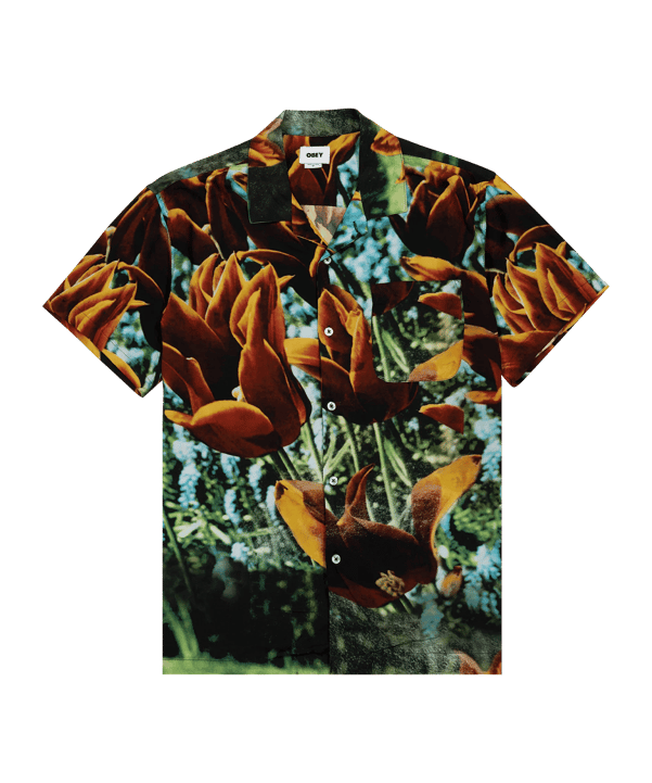 Obey Bloom Woven Hemd Orange - orange