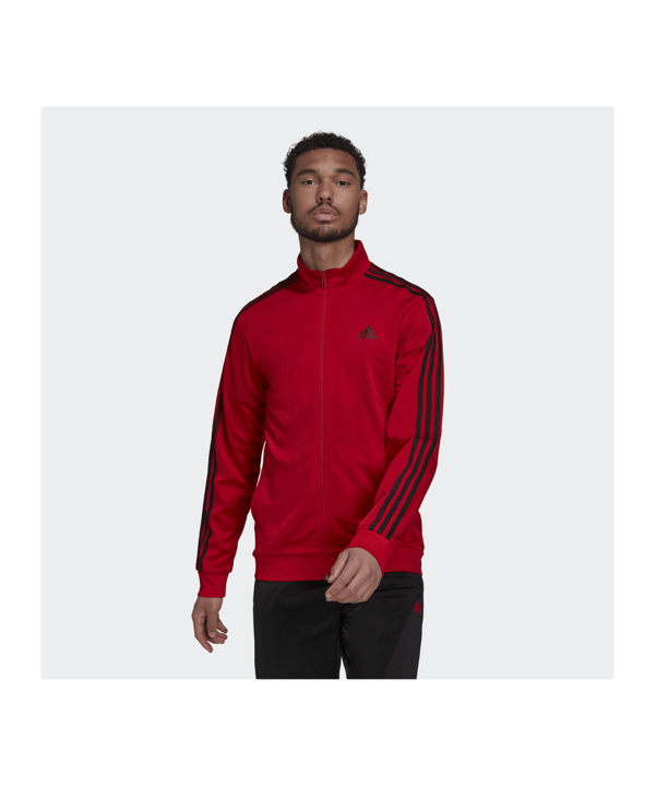 adidas Essentials Warm-Up 3-Stripes Track Jacket Rot - rot
