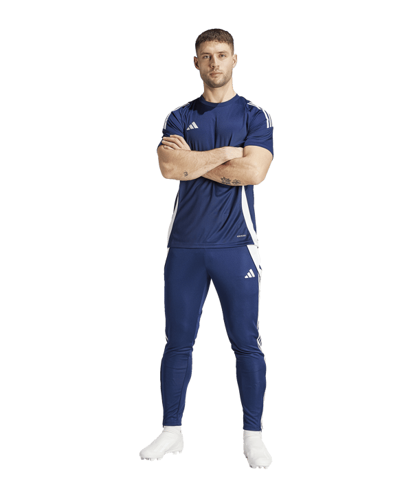 adidas Tiro 24 Slim Trainingshose Blau Weiss - blau