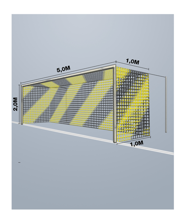 Cawila Tornetz 5,15x2,05m | Tiefe 1,0x1,0m | Maschenweite 12cm | Stärke 4mm | gelb/schwarz - gelb