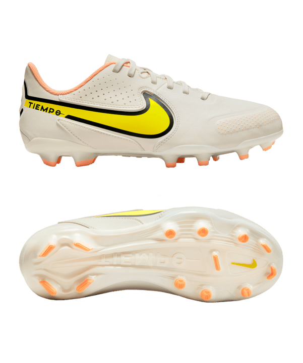 Nike Jr Tiempo Legend IX Academy FG/MG Kids Lucent Grau Orange F002 - grau